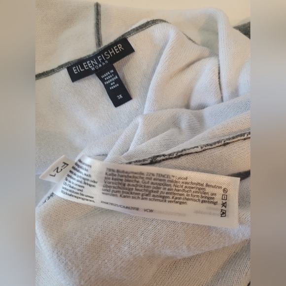 EILEEN FISHER Peruvian Organic CottonBlend LongVest 78% Organic Cotton22% Sz 3X - Picture 9 of 12